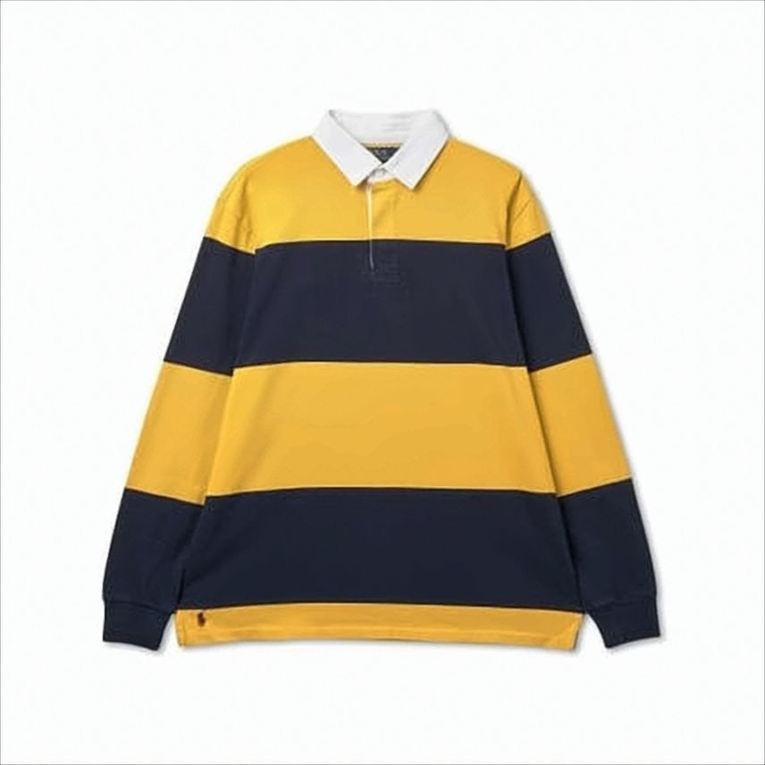 Polo Ralph Lauren Striped Mustard And Navy Sweatshirt