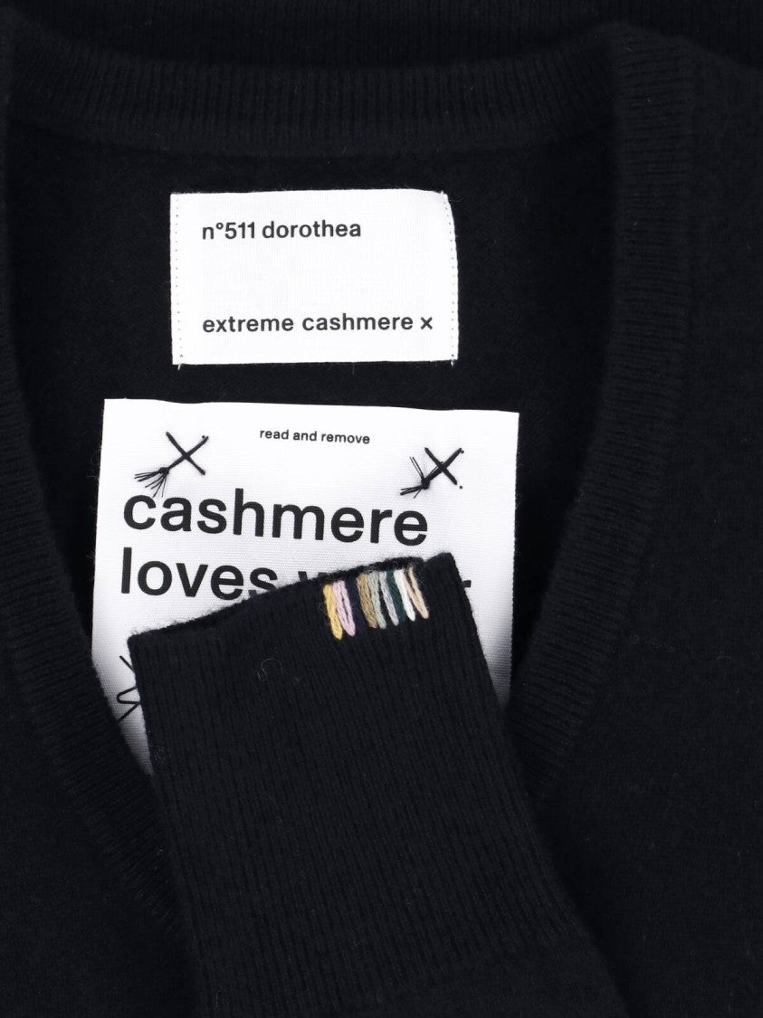 Extreme Cashmere Black Dorothea Round-Neck Cashmere Zip Cardigan