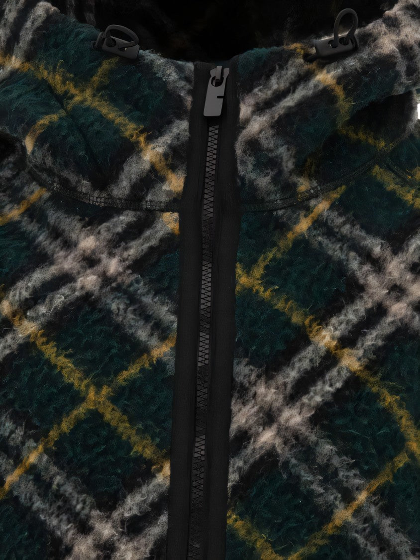 Burberry Plush Hooded Sweatshirt With Classic Plaid Pattern