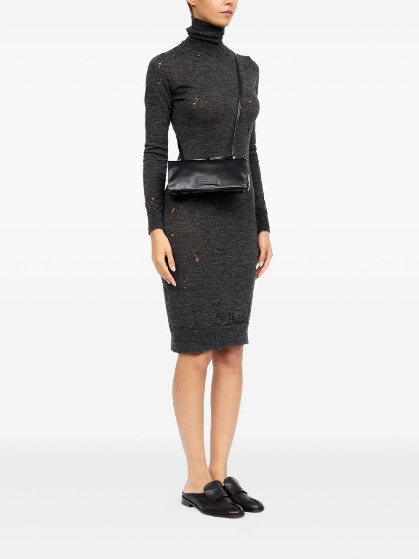 Mm6 By Maison Margiela Nero Vitello Leather Shoulder Bag