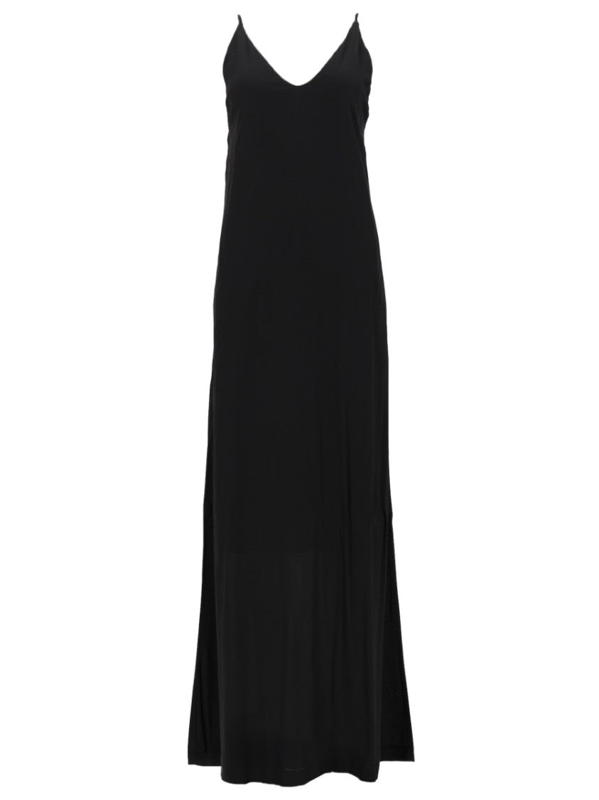 Nude Neutrals Deep V Neck Viscose Dress