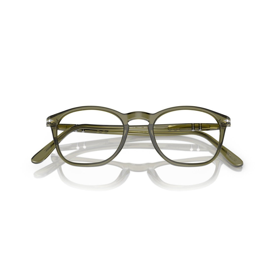 Persol 0Po3007v Translucent Olive Green Acetate Sunglasses With Silver Accents