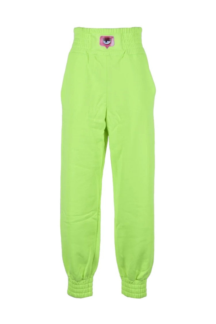 Chiara Ferragni Green Shock Cotton Polyester Trackpants