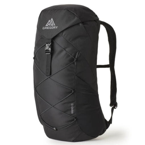 Gregory Black Nylon Backpack With Front Bungee Cord