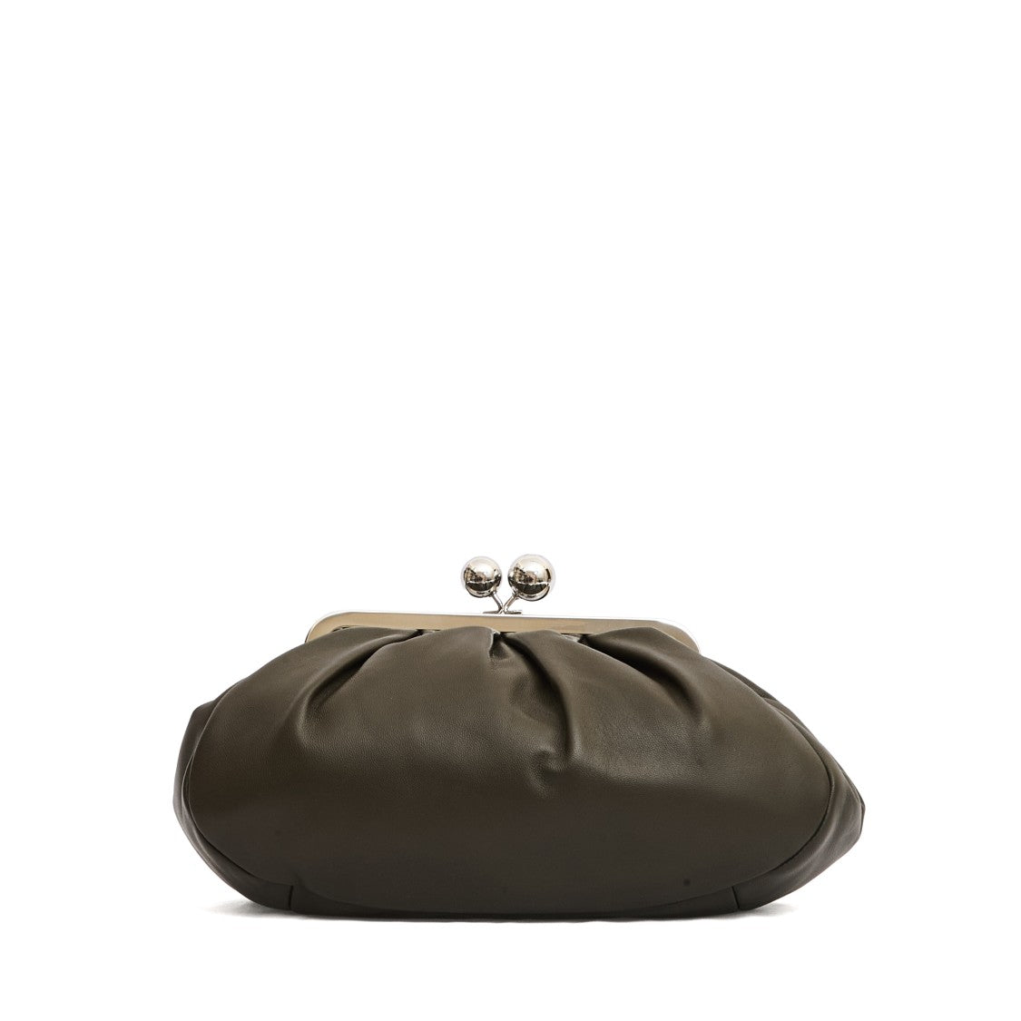 Max Mara Pasticcino Suede Handbag With Metallic Closure