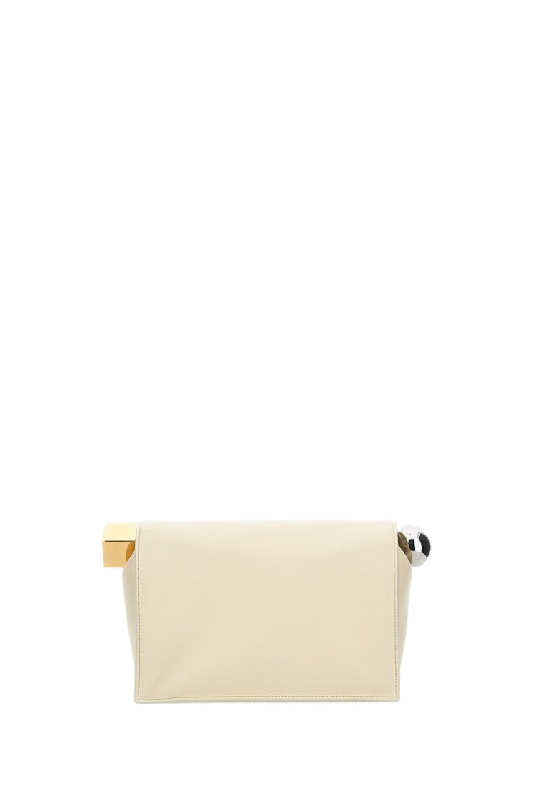 Jacquemus White La Pochette Rond Carre Nappa Leather Clutch