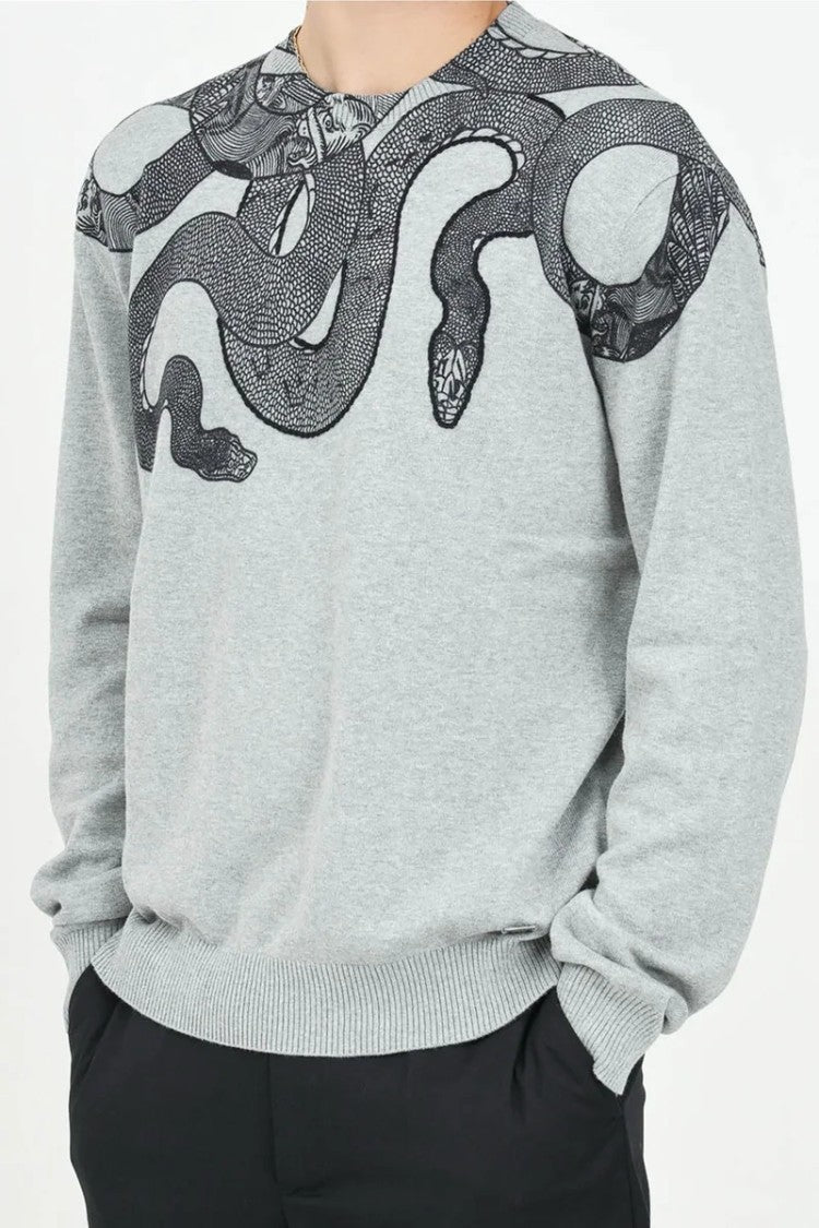 Just Cavalli Cotton Crewneck Pullover - Grey