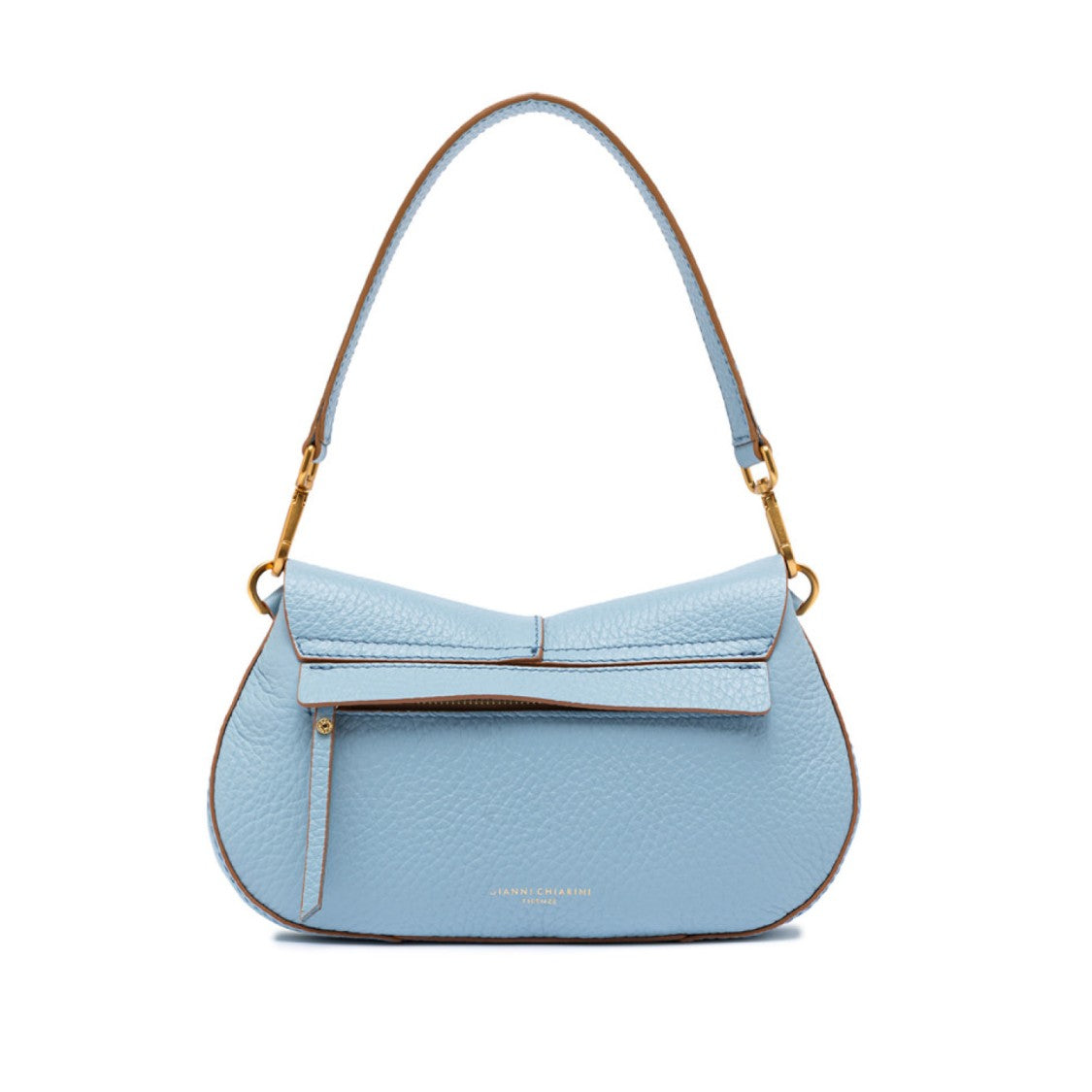 Gianni Chiarini Helena Shoulder Bag In Light Blue Leather