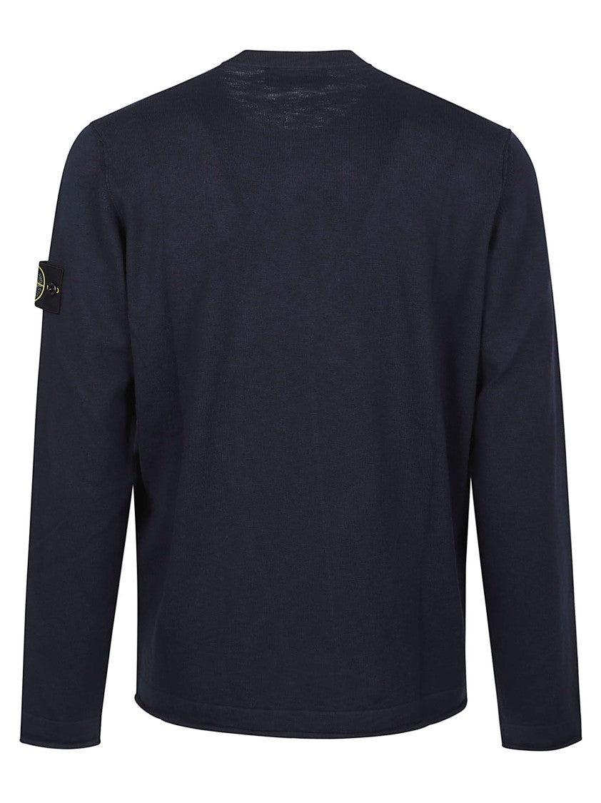 Stone Island Black Basic Logo Cotton-Blend Sweater