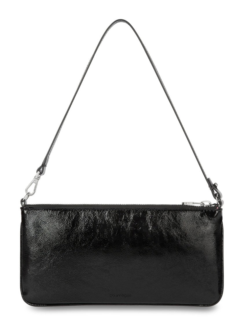 Courrèges Black Glossy Patent Leather Zipped Pouch