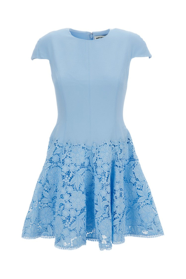 Self-Portrait Crepe Lace Mini Dress