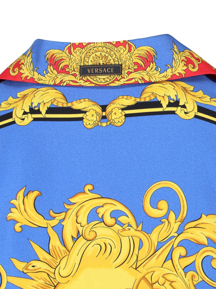 Versace Multicolor Artistic Motifs Silk Shirt