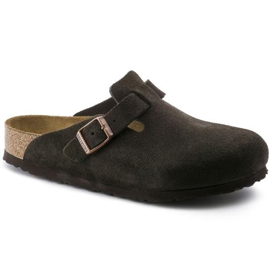 Birkenstock Suede Leather Slip-On Mule With Adjustable Buckle Strap