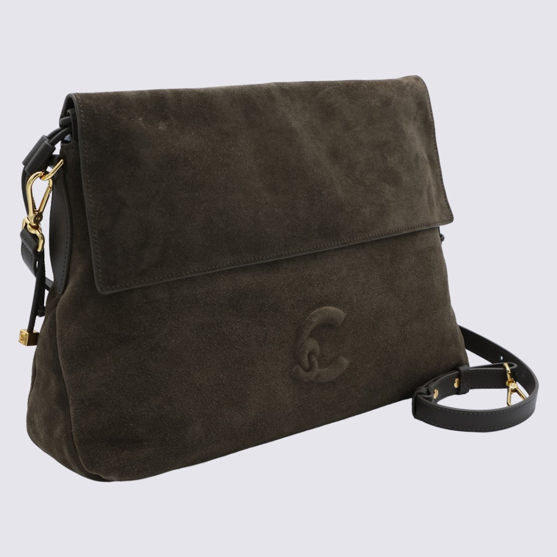 Coccinelle Structured Suede Bag With Fold-Over Flap
