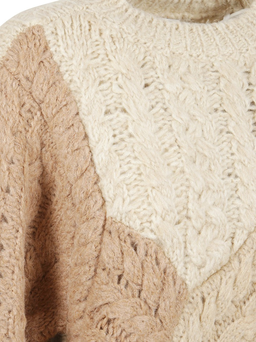 Isabel Marant Asymmetric Hem Patchwork Knit Sweater