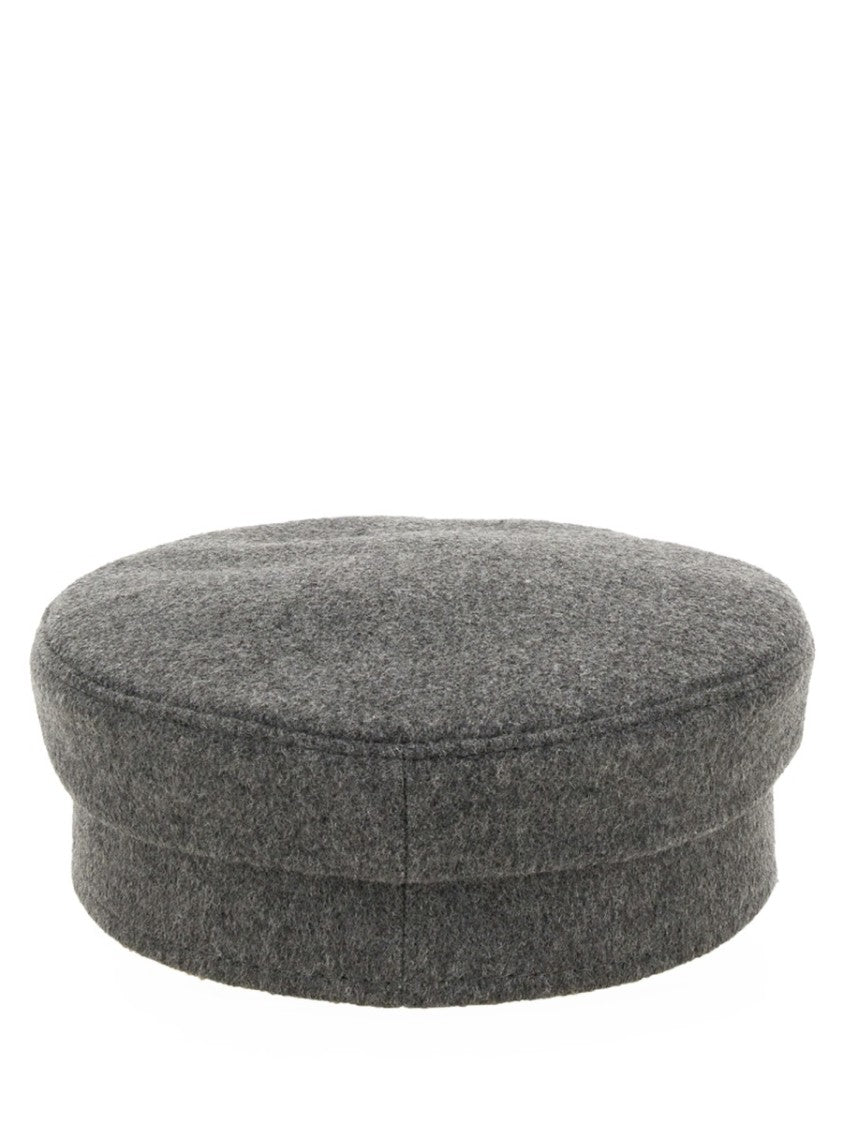Ruslan Baginskiy Structured Grey Baker Boy Hat With Embellished Emblem