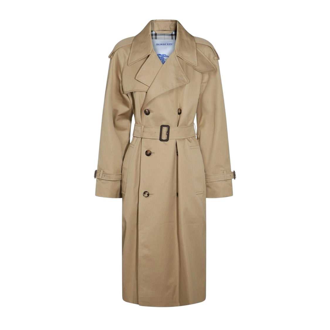 Burberry Tailored Cotton Trench Jacket With Belted Waist