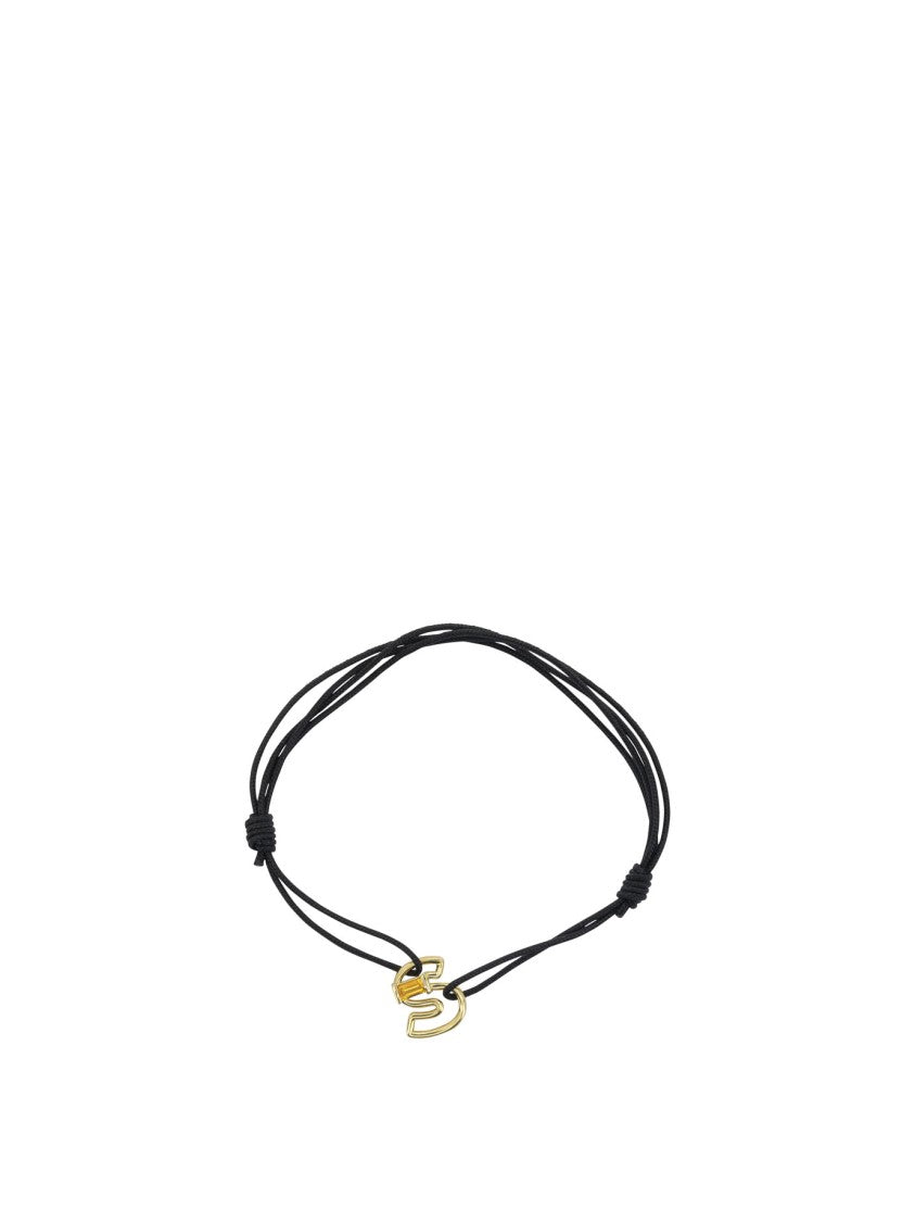 Aliita Gold Pendant Bracelet With Baguette-Cut Citrine On Adjustable Cord