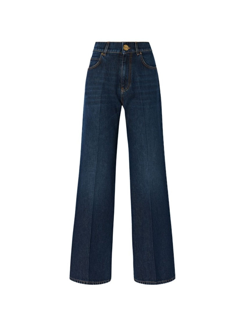 Pinko Indigo Wide-Leg High-Waist Denim Jeans