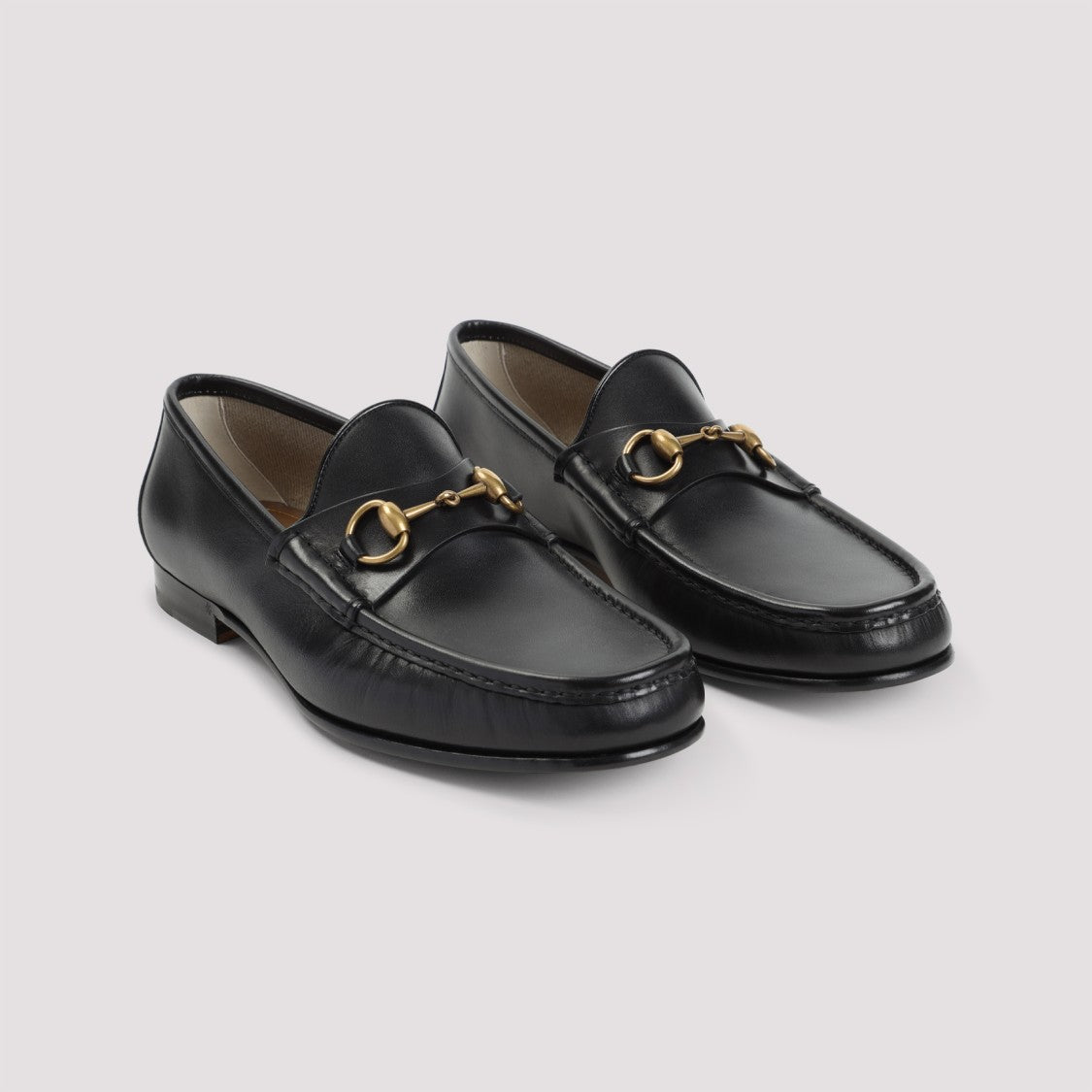 Gucci Leather Loafers With Gold-Tone Hardware