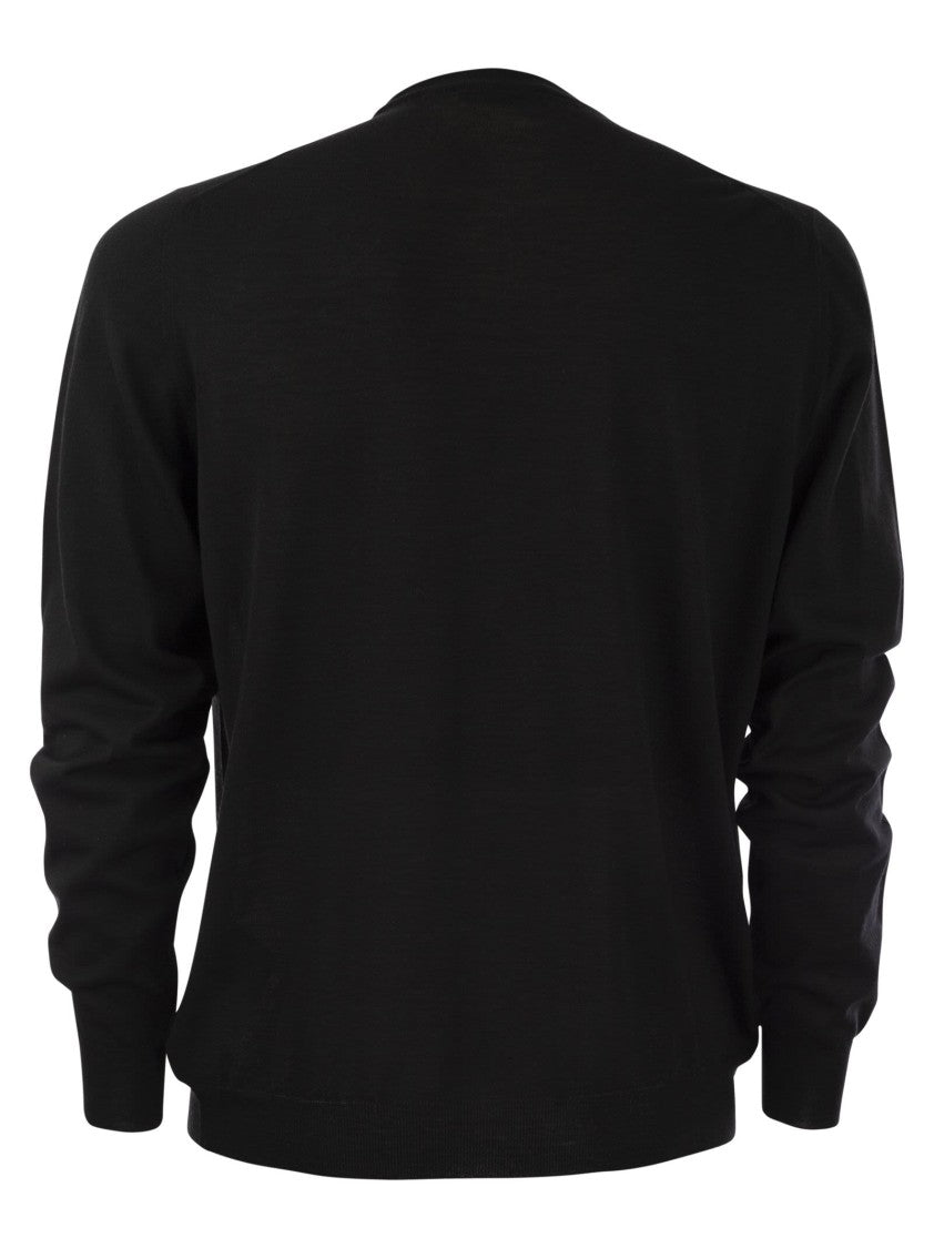 Fedeli Crew-Neck Sweater In Superfine Virgin Wool