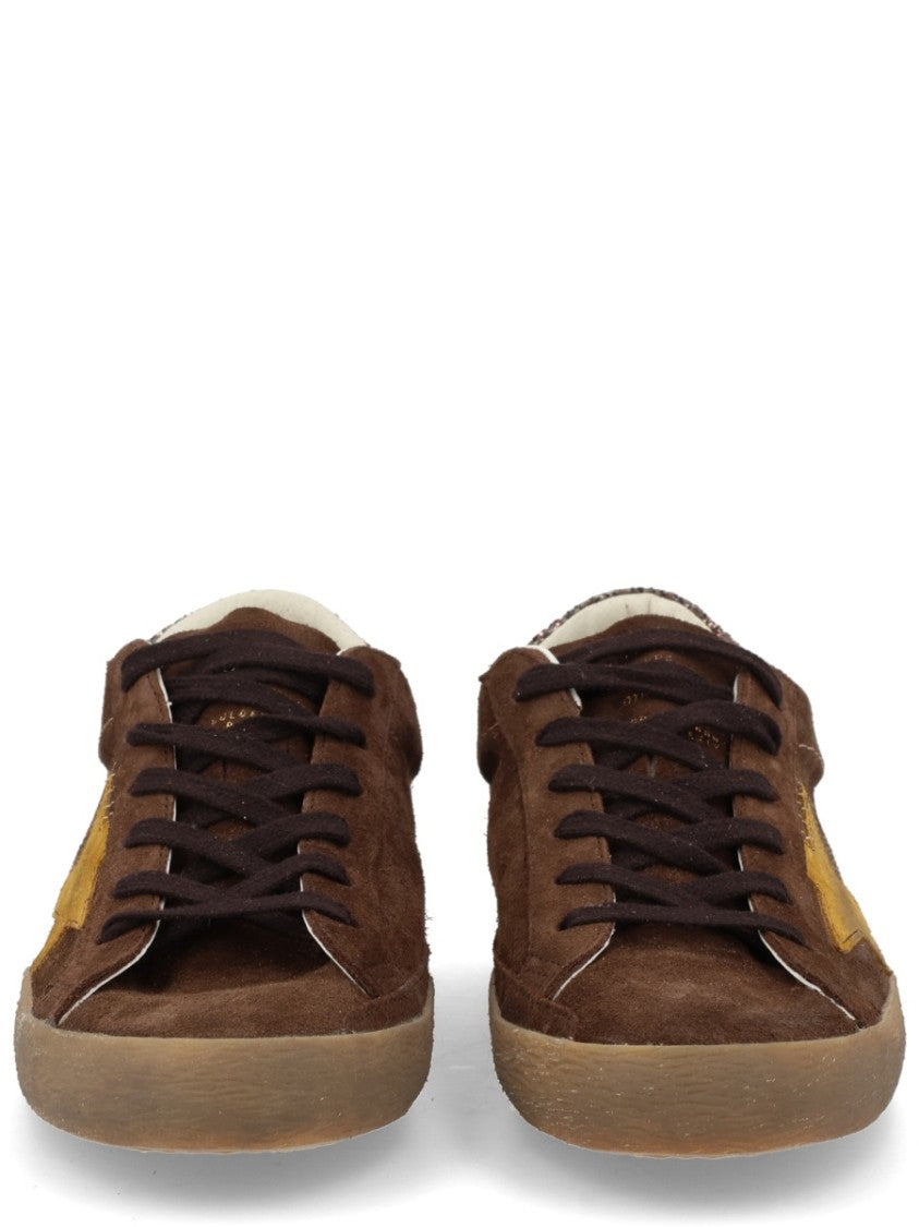 Golden Goose Brown Super-Star Yellow Patch Sneakers