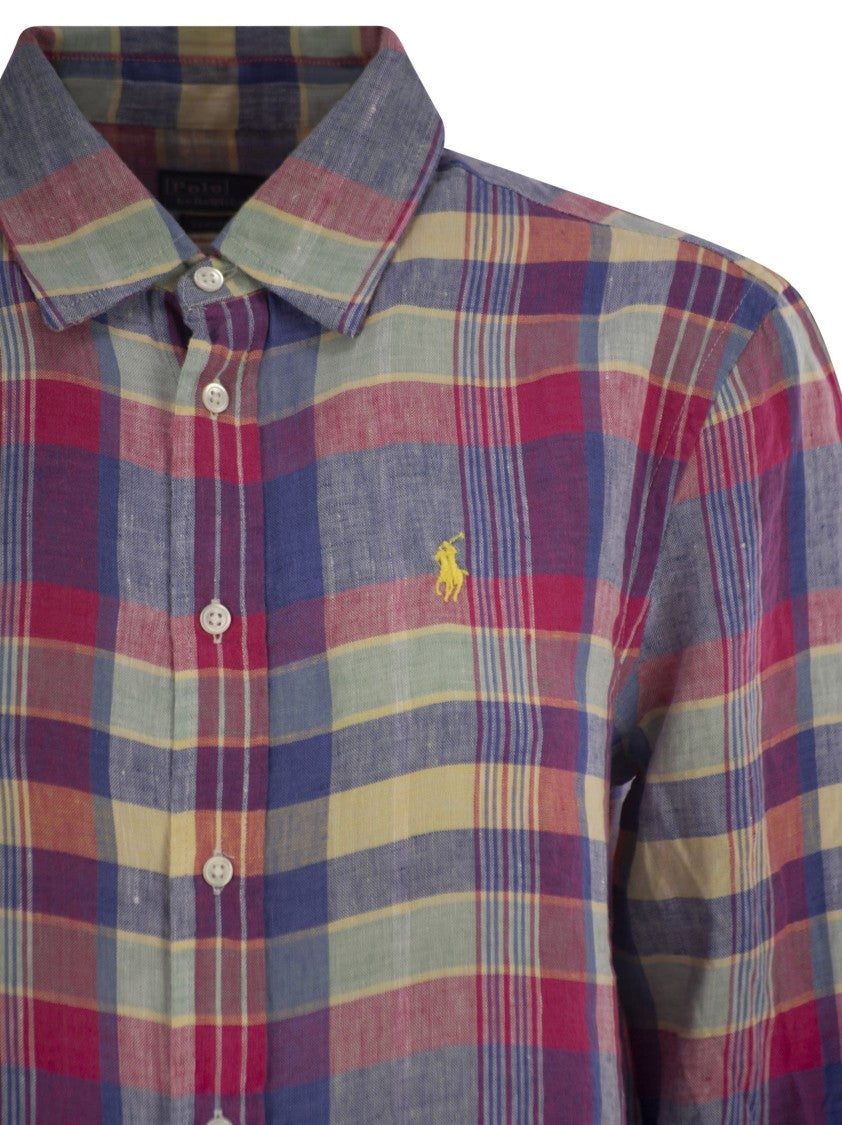 Polo Ralph Lauren Calssic-Fit Linen Plaid Shirt
