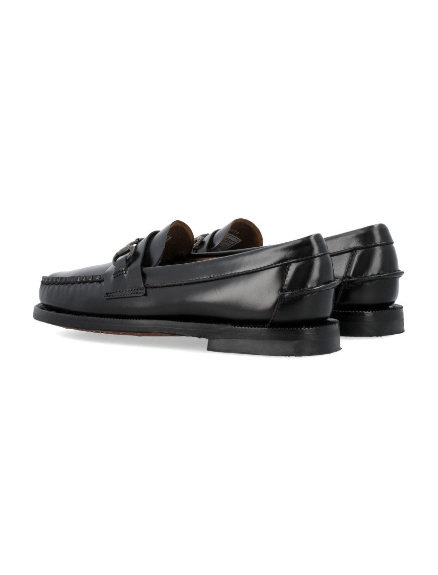 Sebago Black Classic Joe Hand-Stitched Leather Bit Loafer