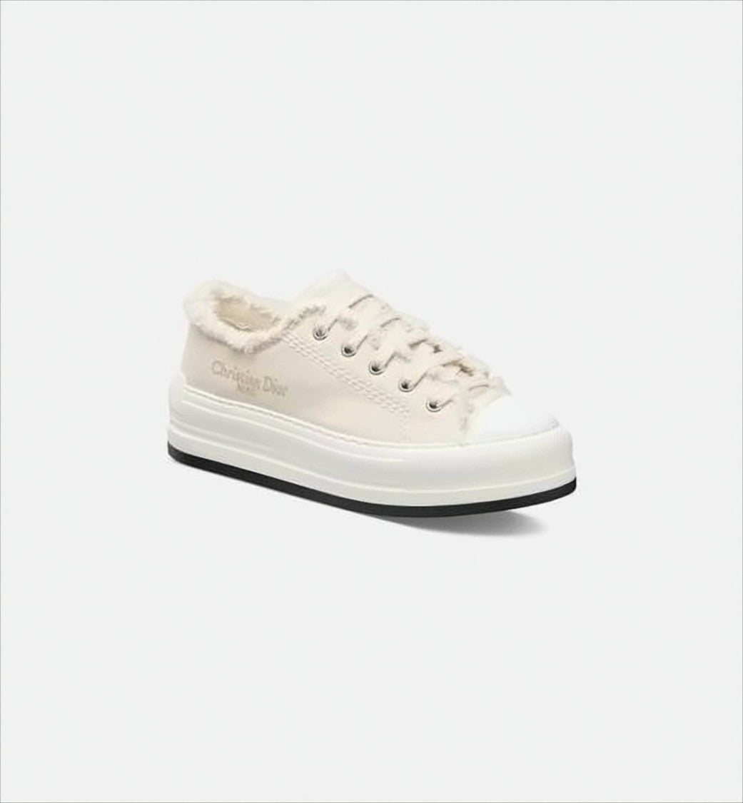 Christian Dior Low-Top Sneakers With Frayed Detail And Reinforced Toe Cap