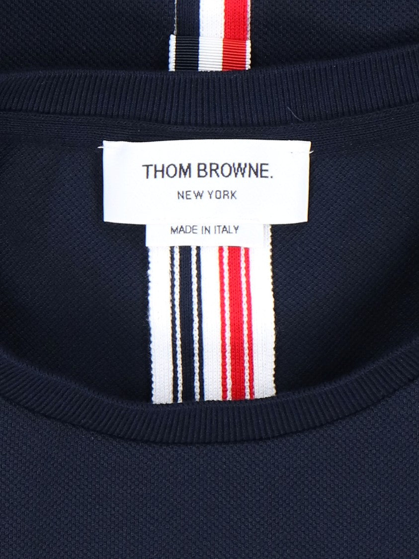 Thom Browne Crew Neck Cotton T-Shirt With Distinctive Logo