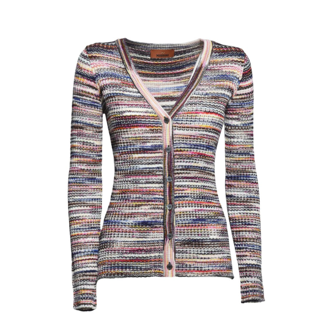 Missoni Multicolor Ribbed Wool And Viscose Flamed Cardigan