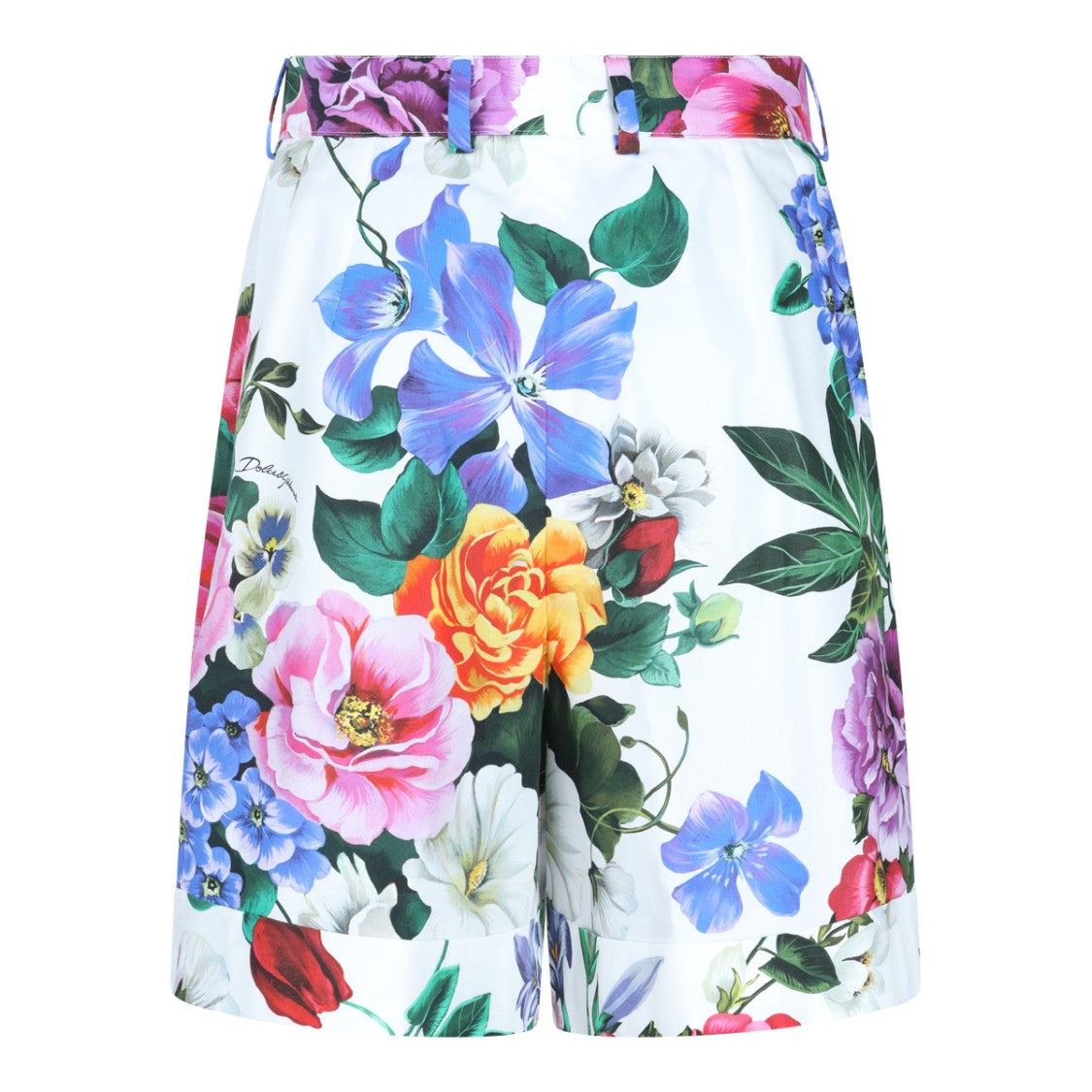 Dolce & Gabbana White Cotton Graphic Print Shorts