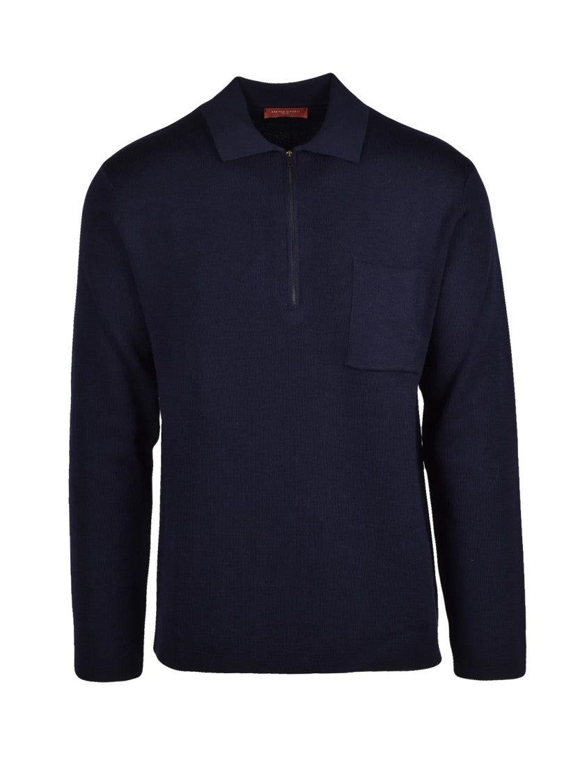Daniele Fiesoli Knit Polo With Zip Placket And Classic Collar