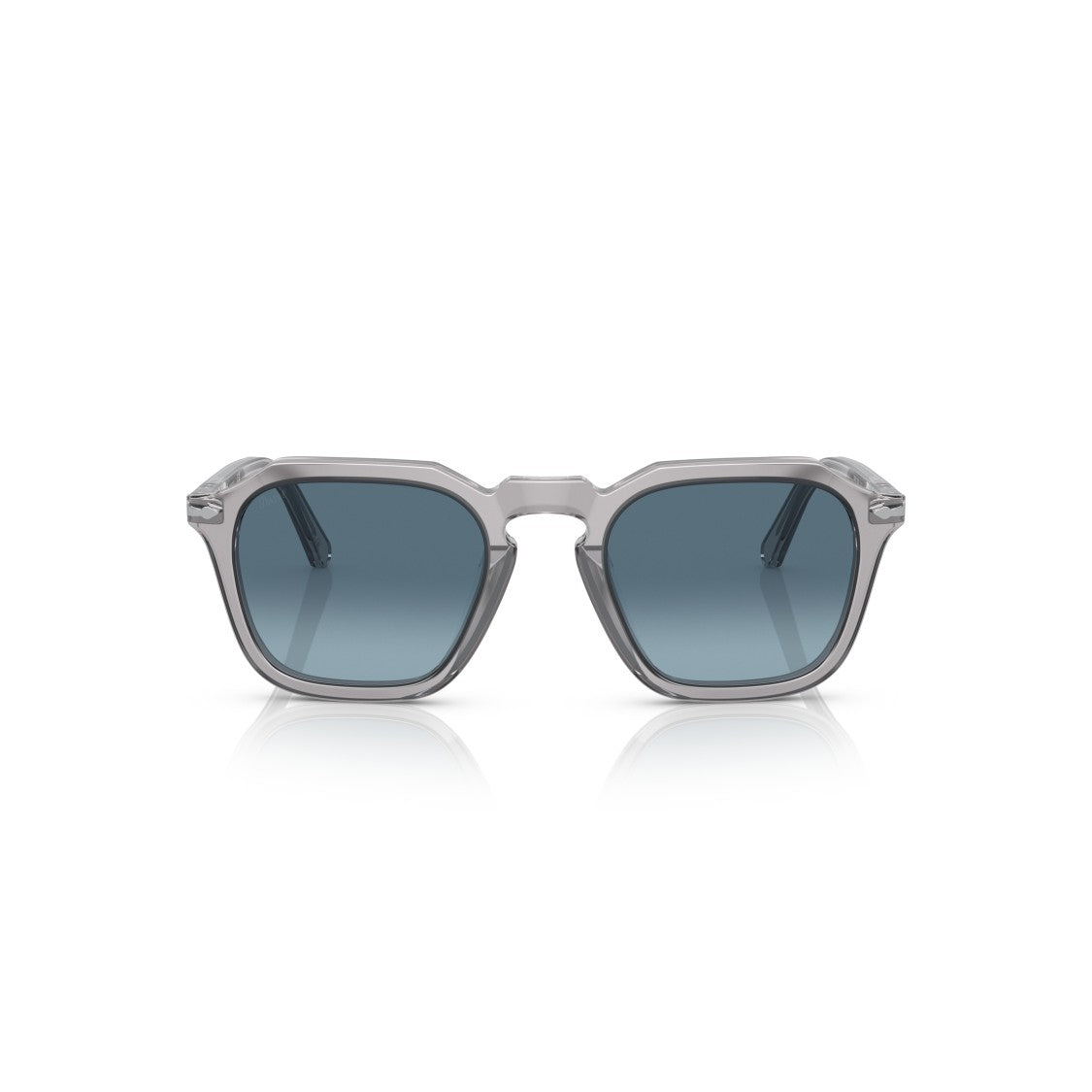 Persol Translucent Acetate Square Sunglasses With Gradient Blue Lenses