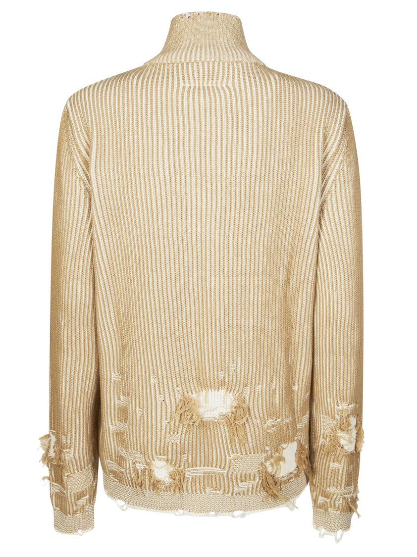 Mm6 By Maison Margiela Sports Jacket Ribbed Frayed Holes Jacket