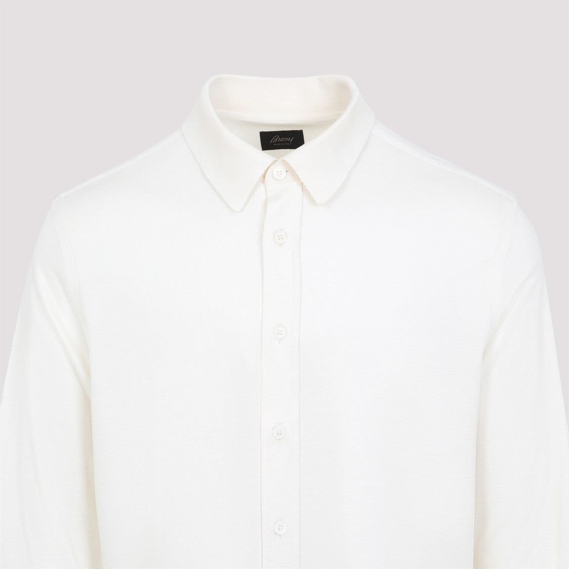 Brioni Silk Button-Down Shirt In Sophisticated Neutral Palette