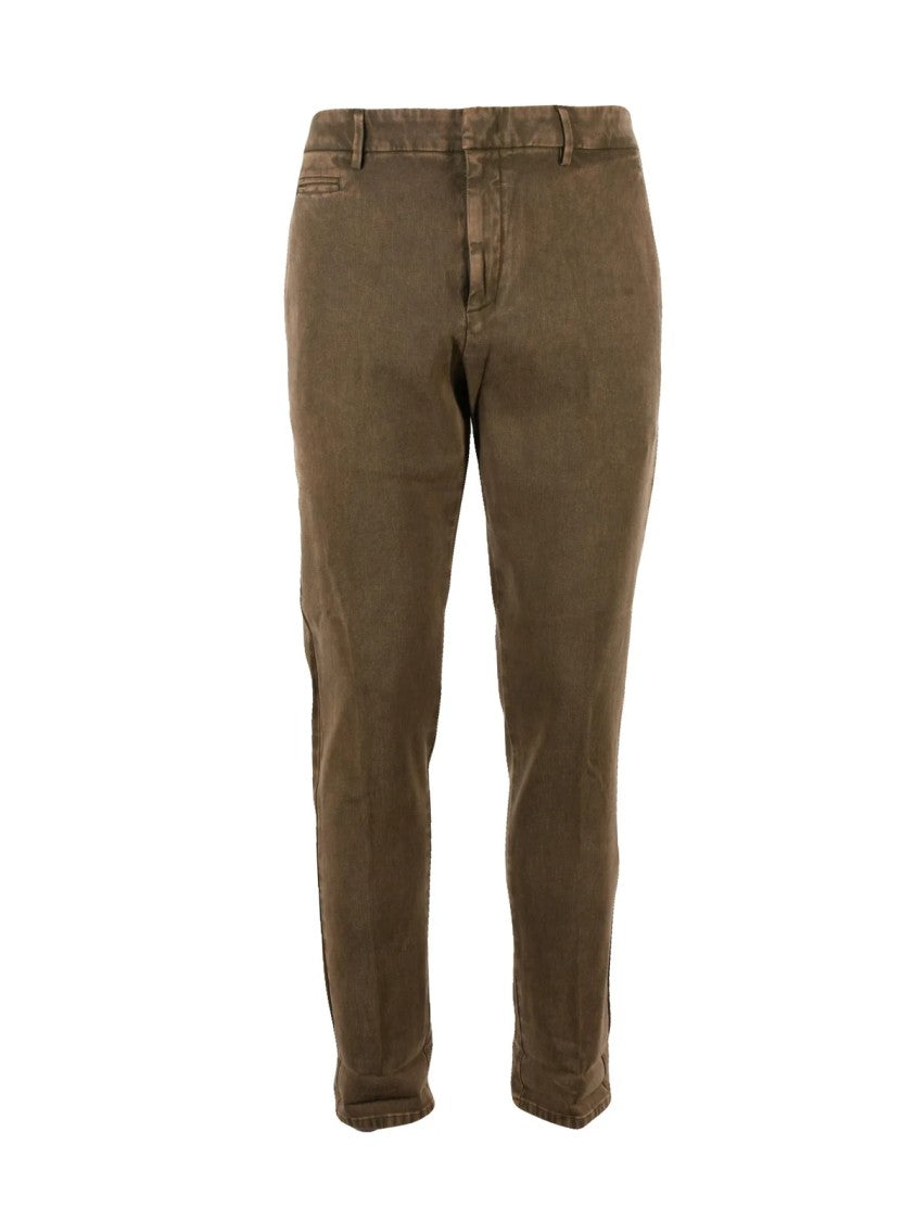 Dondup Multicolor Joe Slim-Fit Cotton-Linen Blend Trousers