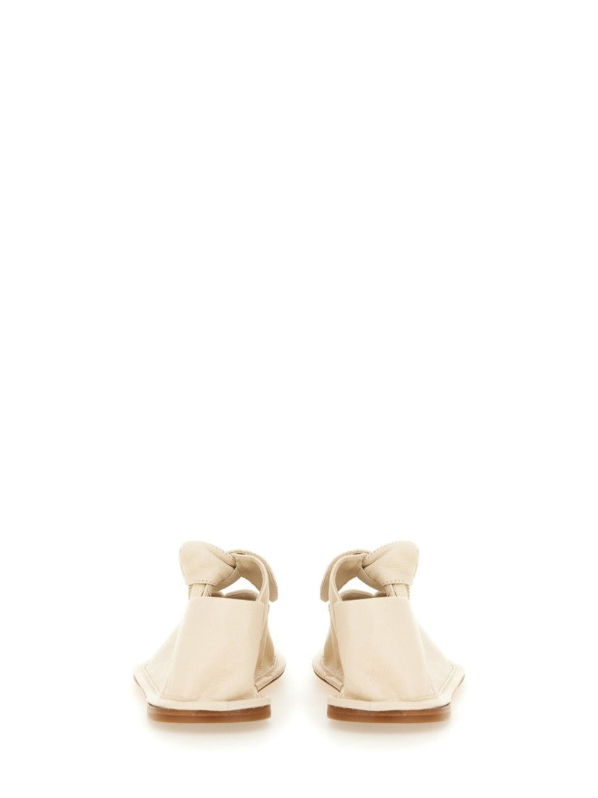 Hereu Neutrals Llasada Pointed Knotted Strap Flats