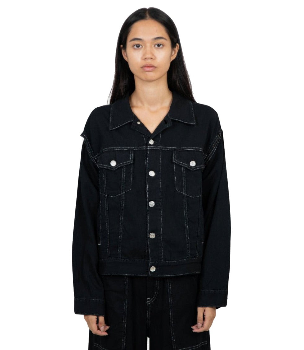 Mm6 By Maison Margiela Metallic Weave Casual Jacket With Signature Logo