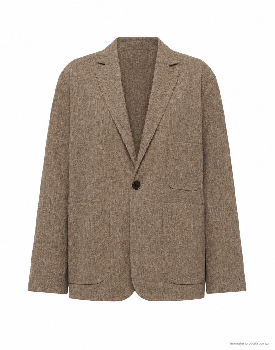 Eat Dust 673 Nomad Soft Shoulder Textured Cotton Blazer
