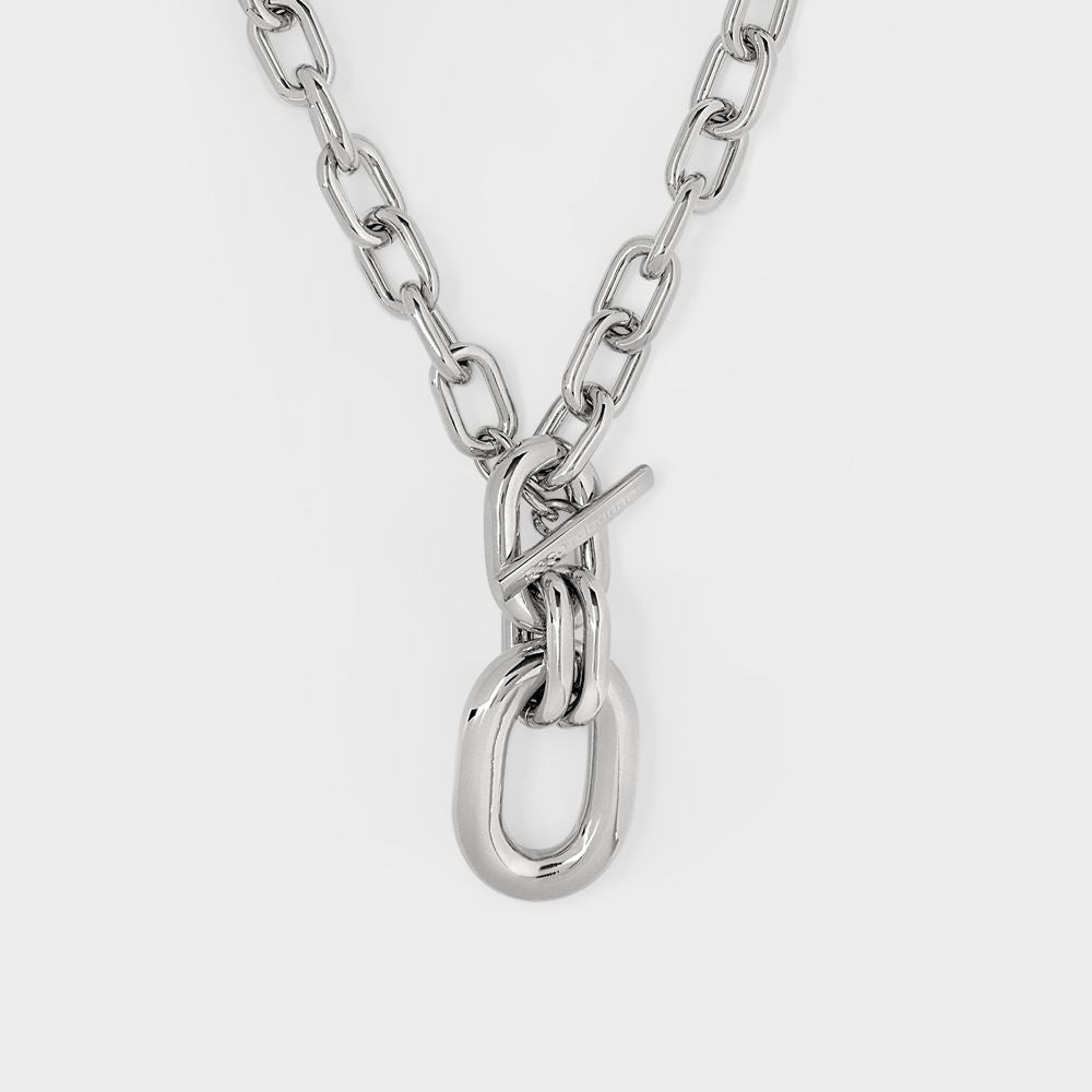 Rabanne Xl Link Necklace In Silver Aluminium