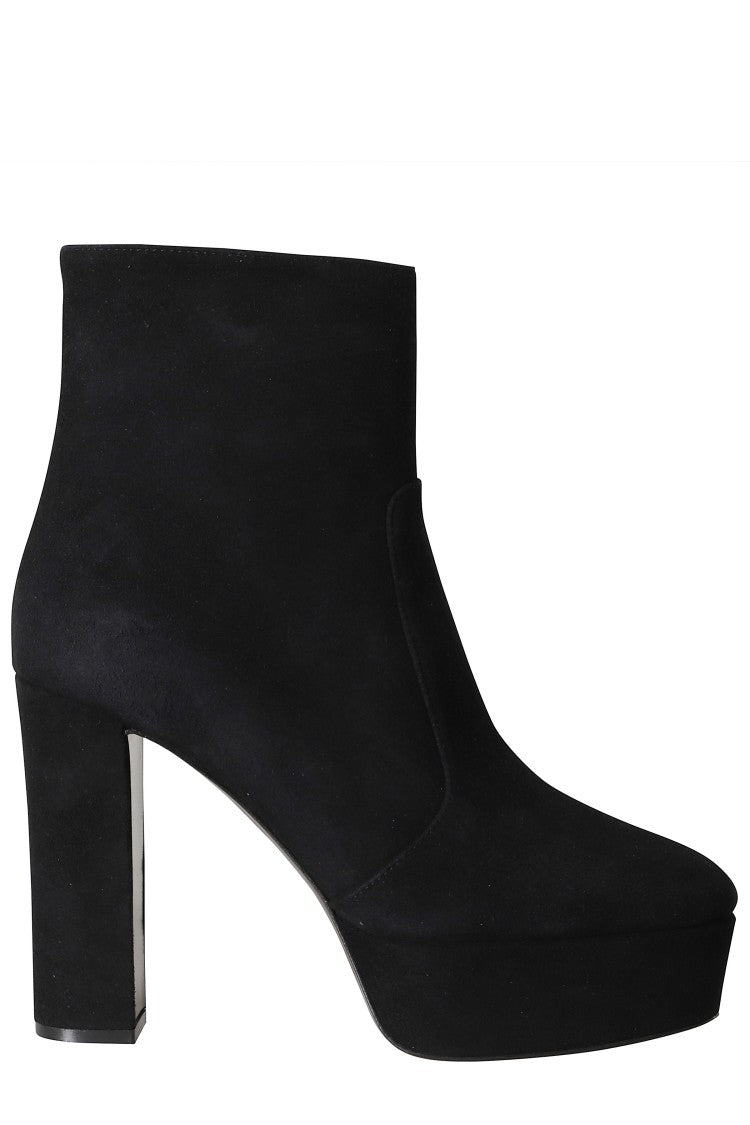 Roberto Festa Black Pointed Toe High Block Heel Cross80p Suede Boots