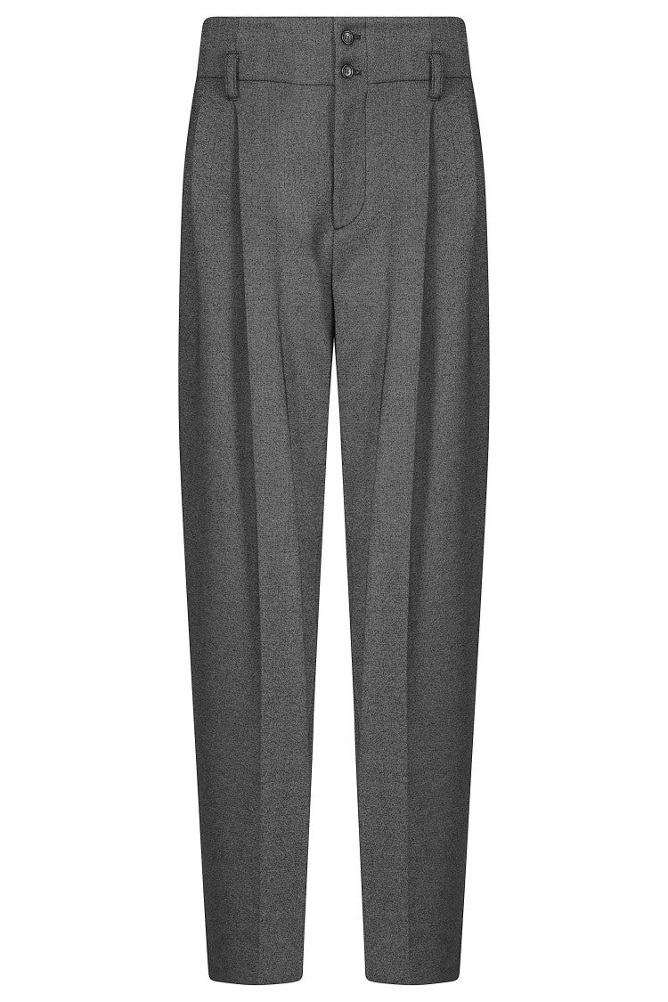 Alberta Ferretti Gray Patterned Tailored Straight-Leg Pants