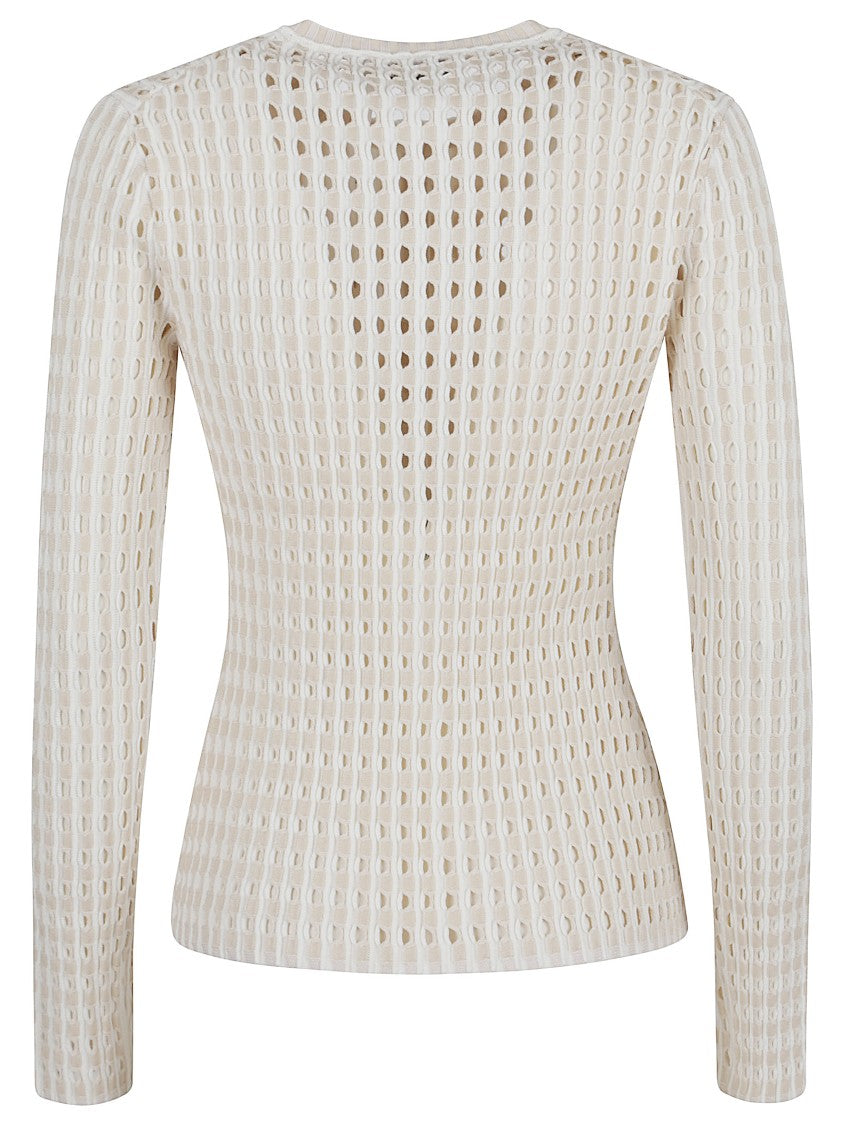 Jonathan Simkhai Open-Knit Button-Down Sweater With Fitted Silhouette