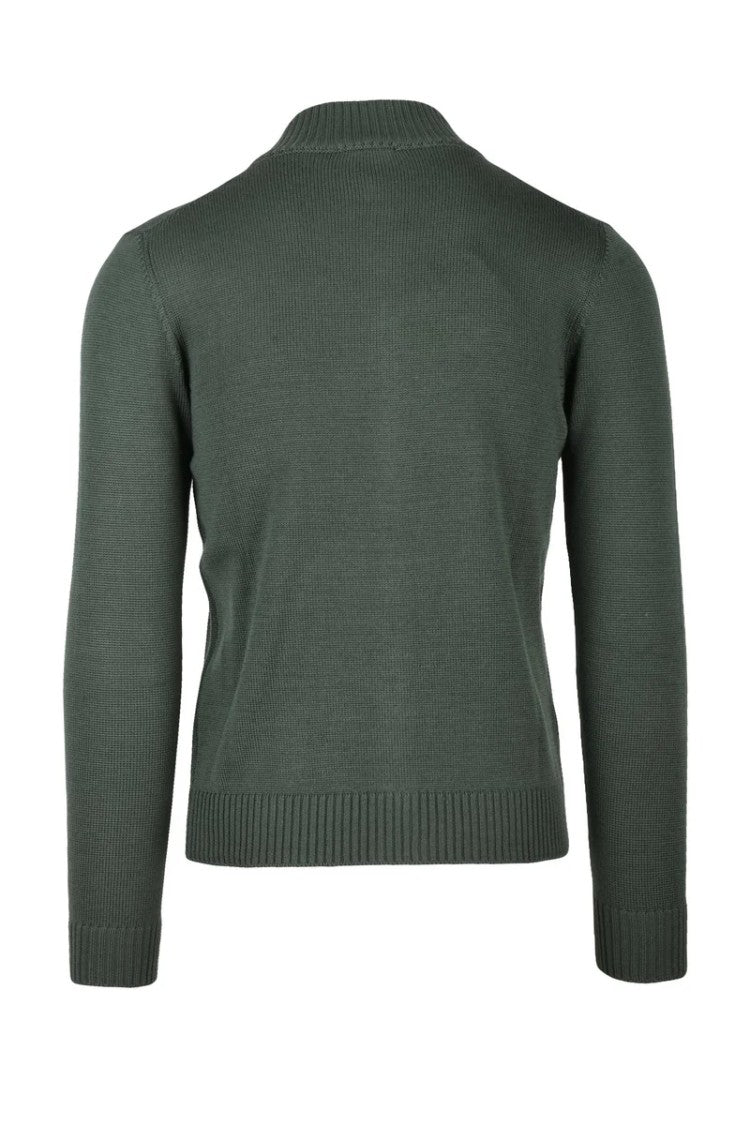 Luigi Borrelli Napoli Cardigan Zip Wool - Green