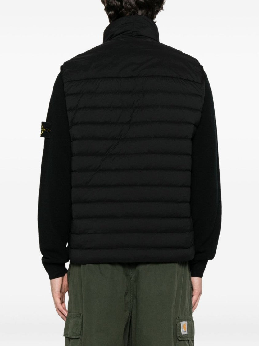 Stone Island Quilted Padded Sleeveless Jacket With High Collar