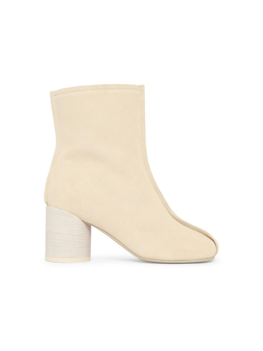 Mm6 By Maison Margiela Ivory Suede Ankle Boots