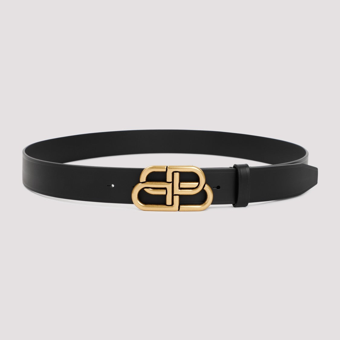 Balenciaga Black Leather Bb Belt