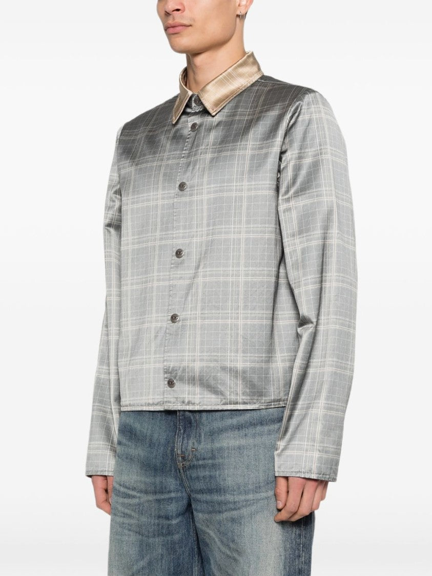 Diesel Grey Silk And Nylon Zip Jacket