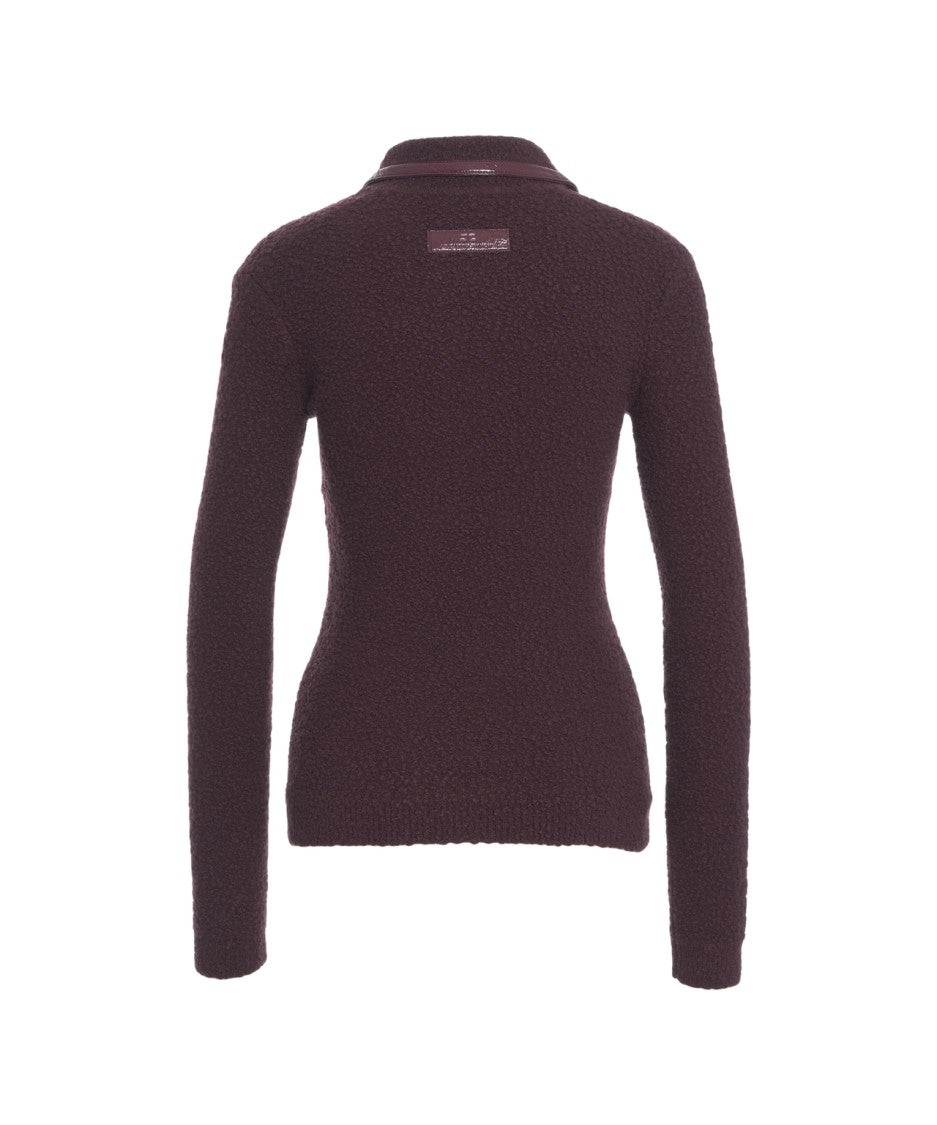 Elisabetta Franchi Bouclé Knit Polo Shirt